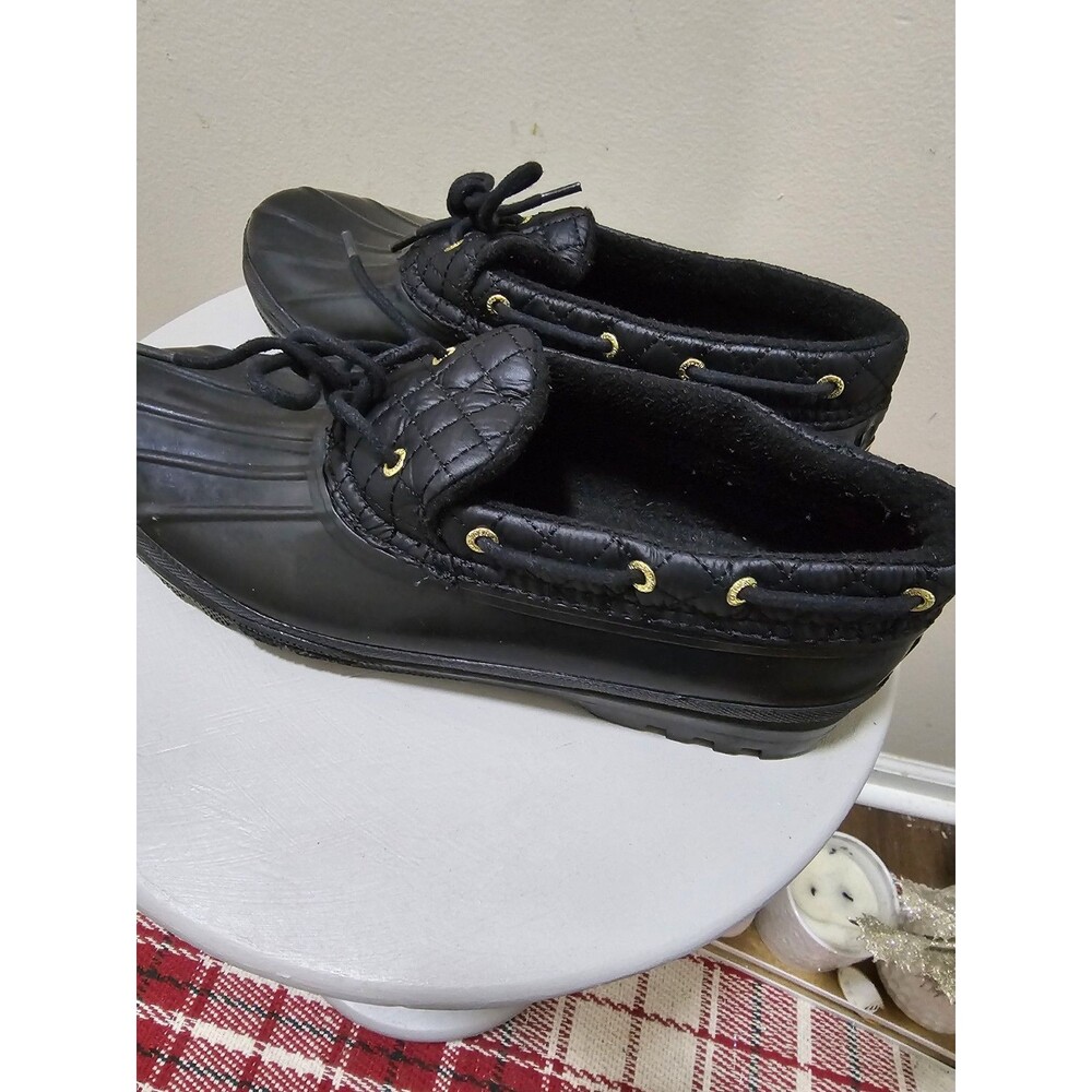 Sperry Top Sider Black Duck Boots Waterproof Warm Womens boots Size 10 - Picture 8 of 11